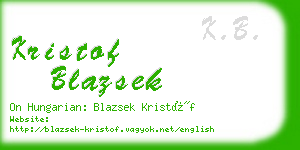 kristof blazsek business card